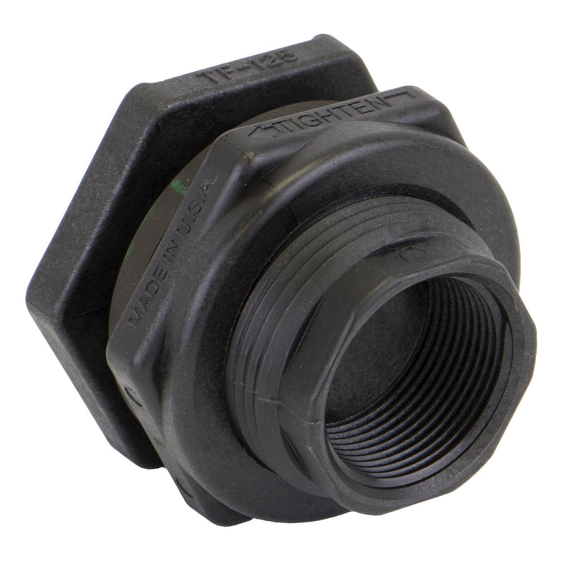 Banjo TF125V Polypropylene Bulkhead Fitting with EPDM or FKM Gasket 1/2 in. to 4 in. Sizes