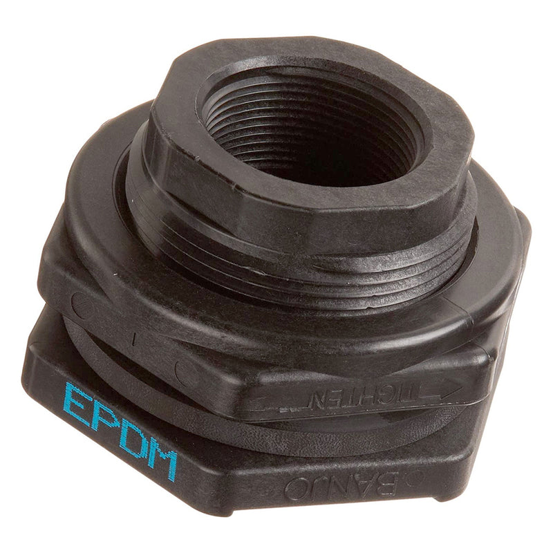 Banjo TF150 Polypropylene Bulkhead Fitting with EPDM or FKM Gasket 1/2 in. to 4 in. Sizes