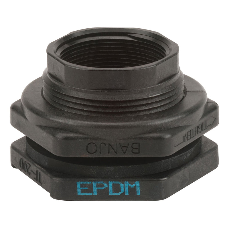 Banjo TF200 Polypropylene Bulkhead Fitting with EPDM or FKM Gasket 1/2 in. to 4 in. Sizes