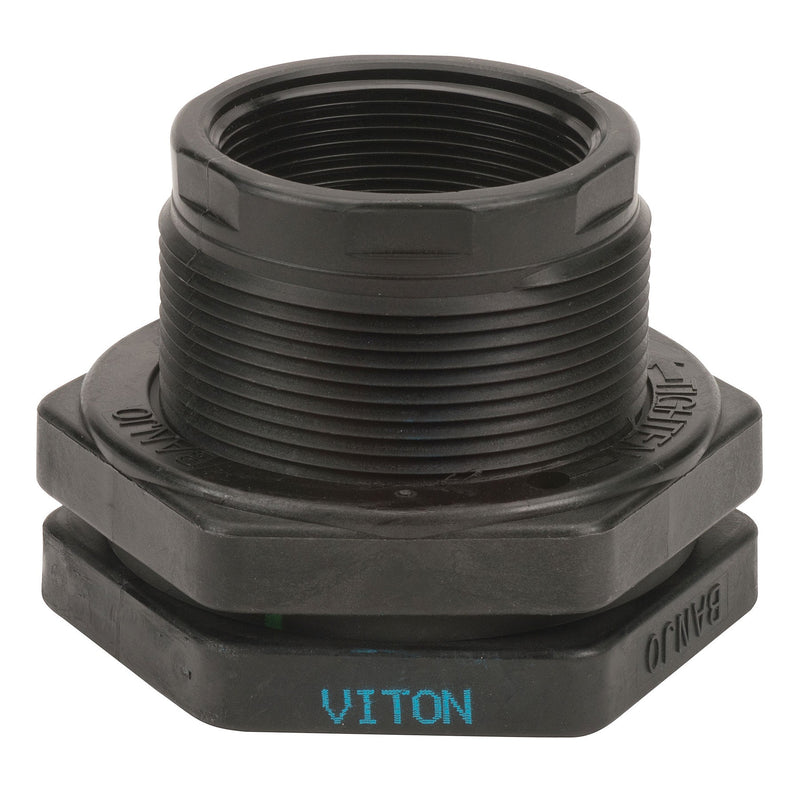 Banjo TF300V Polypropylene Bulkhead Fitting with EPDM or FKM Gasket 1/2 in. to 4 in. Sizes