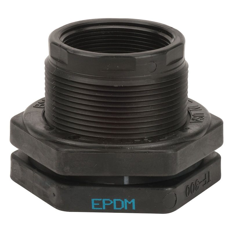 Banjo TF300 Polypropylene Bulkhead Fitting with EPDM or FKM Gasket 1/2 in. to 4 in. Sizes